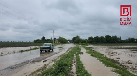 Ağdamda iki kəndin ərazisi sel suları altında qaldı - FOTO/VİDEO