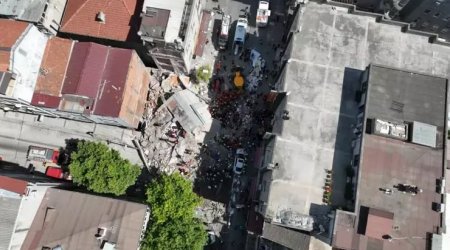 İstanbulda Bələdiyyə Başçısı çökən bina ilə bağlı son vəziyyəti açıqladı - FOTO