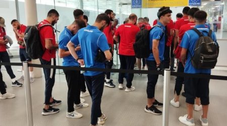 Azərbaycan millisi Macarıstana çatdı - FOTO