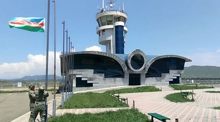 Xocalı hava limanında Azərbaycan bayrağı ucaldıldı - VİDEO