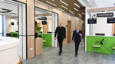 İlham Əliyev Şuşada Dövlət Xidmətləri Mərkəzinin açılışında - FOTO