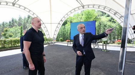 İlham Əliyev Şuşa sutəmizləyici qurğular kompleksinin açılışında - FOTO