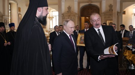 İlham Əliyev və Putin Pravoslav Kilsəsini ziyarət ETDİLƏR –FOTO/VİDEO