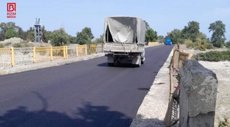 Qusarçay körpüsündə bərpa işləri başa çatdı - FOTO