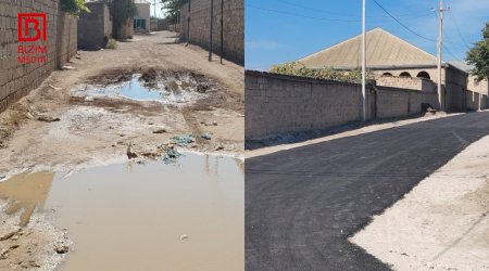 Türkanda BİABIRÇILIQ - İcra nümayəndəsi yalnız yaşadığı küçəni ASFALTLADIB – FOTO/VİDEO
