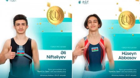 Gimnastlarımızdan Almaniyada iki qızıl medal