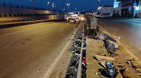 Bakıda ağır qəza: Tunel divarının bir hissəsi dağıldı - FOTO