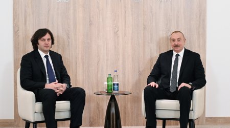 İlham Əliyev Kobaxidze ilə GÖRÜŞDÜ – FOTO/VİDEO