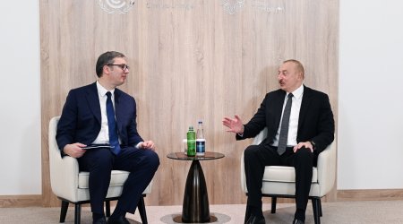 Prezident Vuçiçlə GÖRÜŞDÜ - FOTO/VİDEO