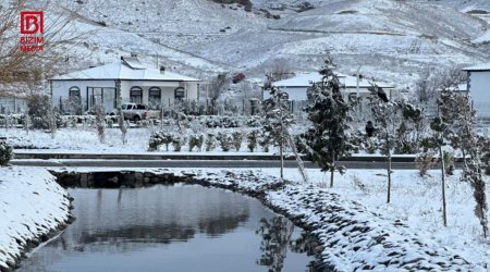 Ağ örpəyə bürünən Ağalıdan FOTOREPORTAJ