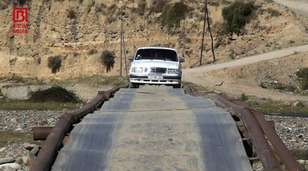 Tovuz sakinləri TƏHLÜKƏDƏ - 45 ildir qəzalı vəziyyətdə olan körpü UÇDU - FOTO