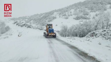 Qubada yollar qardan belə təmizlənir –FOTO/VİDEO