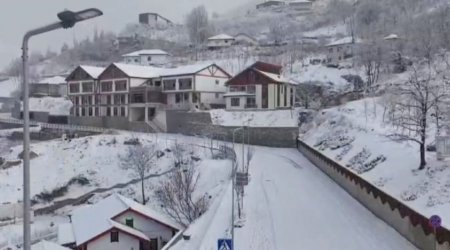 Laçın şəhərinin dronla çəkilən qış mənzərəsi - FOTO