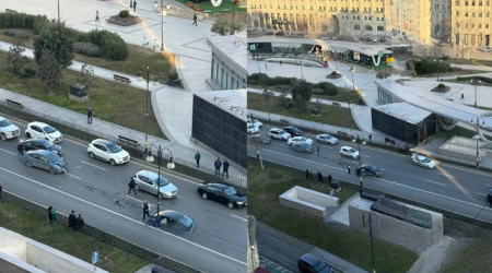 Bakının mərkəzində ZƏNCİRVARİ QƏZA - FOTO/VİDEO