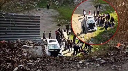 Yasamalda bədbəxt hadisə: Avtomobil bina tikmək üçün qazılmış bünövrəyə aşdı - VİDEO