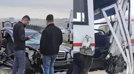 Masazırda sərnişin avtobusu qəzaya düşdü: Xəsarət ALAN VAR – VİDEO