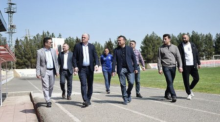 AFFA rəsmiləri Yevlax stadionu ilə tanış olub – FOTOLAR