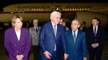 Almaniya Prezidenti Azərbaycana rəsmi səfərə GƏLDİ - FOTO