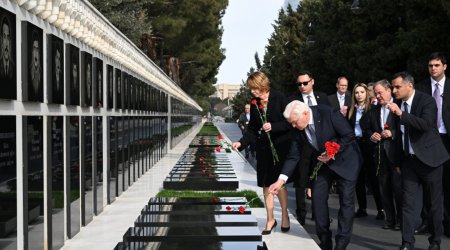 Almaniya Prezidenti Şəhidlər xiyabanını ziyarət edib - FOTO