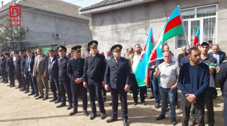 Cəbrayılda həyatını itirən hərbçi ilə VİDA mərasimi keçirilir - FOTO