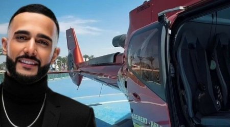Hüseyn xanımla görüşə helikopterlə getdi - VİDEO