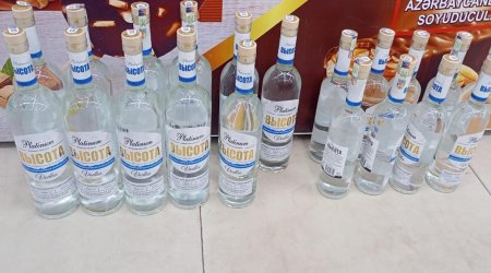 Bu marketdə saxta spirtli içkilər aşkarlandı – FOTO