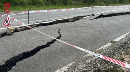 Ağsuda TOPRAQ SÜRÜŞMƏSİ – Yolda hərəkət MƏHDUDLAŞDI – FOTO