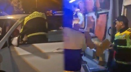 Səhhəti pisləşən qaziyə yol polisi kömək etdi – VİDEO