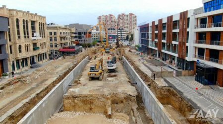 Bakıda yeni avtomobil yolunun inşasından GÖRÜNTÜLƏR - FOTO/VİDEO