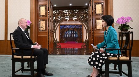 İlham Əliyev Pekində Çinin CGTN telekanalına müsahibə verdi – FOTO