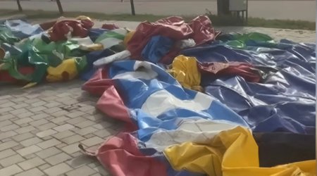 Böyükşor bulvarında attraksionun uçmasına AYDINLIQ GƏTİRİLDİ - VİDEO