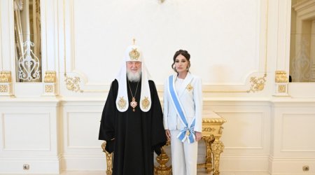 Mehriban Əliyevaya “Müqəddəs Knyaginya Olqa” ordeni TƏQDİM EDİLDİ - FOTO