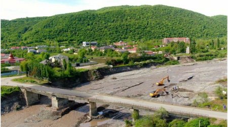 Qaraçay çayı üzərində yeni körpünün inşasına başlanıldı – FOTO-VİDEO
