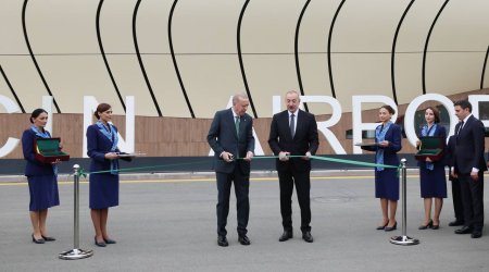 TARİXİ ANLAR: İlham Əliyev və Ərdoğan Laçın Hava Limanının açılış mərasimində -FOTO/VİDEO