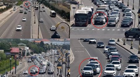 Yollarda sıxlıqla bağlı sürücülərə MÜRACİƏT - FOTO