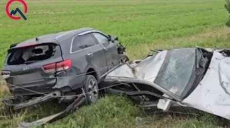 Bərdə-Tərtər yolunda ağır qəza: 4 nəfər xəsarət aldı – FOTO