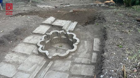 Astarada arxeoloji KƏŞF – “Lotos” çiçəyi formasında qədim hovuz tapıldı – FOTO