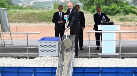 Prezident Xankəndi Dəmir Yolu və Avtovağzal Kompleksinin təməlqoyma mərasimində - FOTO/VİDEO