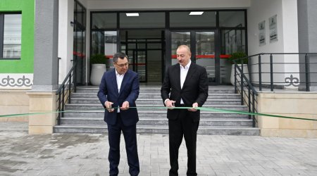 Xıdırlı kəndində Ayköl Manas adına tam orta məktəbin açılışı oldu - FOTO