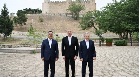 Azərbaycan, Özbəkistan və Qırğızıstan prezidentləri Ağdamda Şahbulaq QALASINDA - FOTO