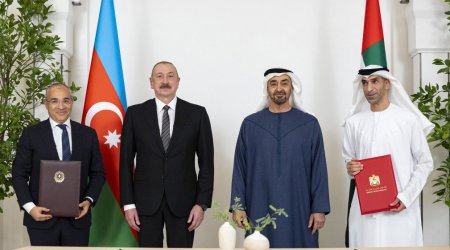 Azərbaycanla BƏƏ arasında hərtərəfli iqtisadi tərəfdaşlıq sazişi İMZALANDI
