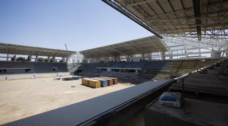 Yeni tikilən Gəncə stadionundakı durum - FOTO