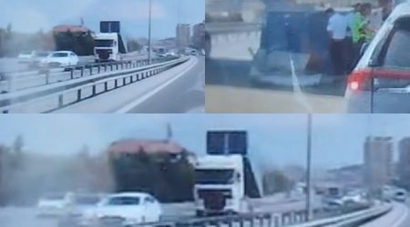 Bakı-Sumqayıt yolunda yük maşınının yerüstü keçidə çırpılmasının SƏBƏBİ bilindi - VİDEO