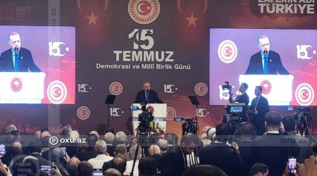 Ərdoğan: "15 iyul gecəsində Türkiyənin Türkiyədən böyük olduğu dərk edildi"