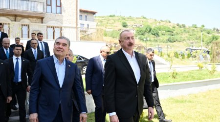 İlham Əliyev və Qurbanqulu Berdiməhəmmədov Şuşada – FOTO