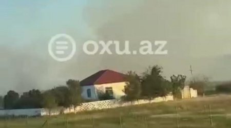 Giləzi qəsəbəsində YANĞIN BAŞLAYIB - VİDEO