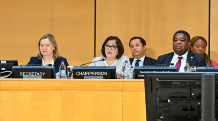 Sahibə Qafarova Parlament Sədrlərinin 6-cı Dünya Konfransında ümumi müzakirələrə sədrlik etdi - FOTO
