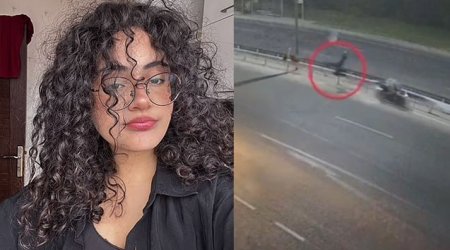 Gənc qızın öldüyü motosiklet qəzasının başvermə anı - Video