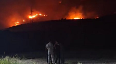 Ağdərə rayonunda yanğın başlayıb