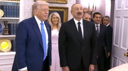 Tramp İlham Əliyevi Oval kabinetlə belə tanış etdi – ANBAAN VİDEO